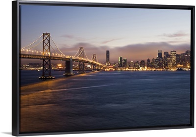 USA, California, San Francisco, Bay Bridge and city skyline