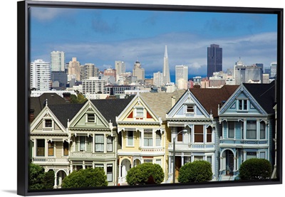 USA, California, San Francisco, The Painted Ladies Victorian houses, Alamo Square