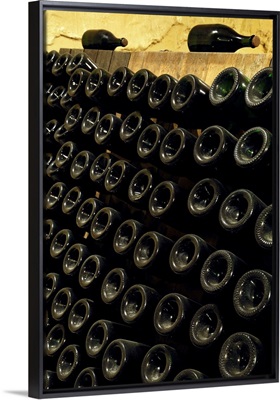 USA, California, Sonoma, Bottles of wine in the cellar, Kobel Winery