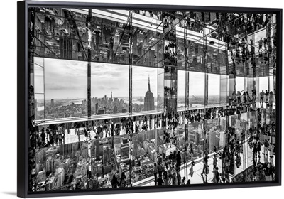 USA, New York, Manhattan, Mirrored View Inside Summit Building, Empire State Building