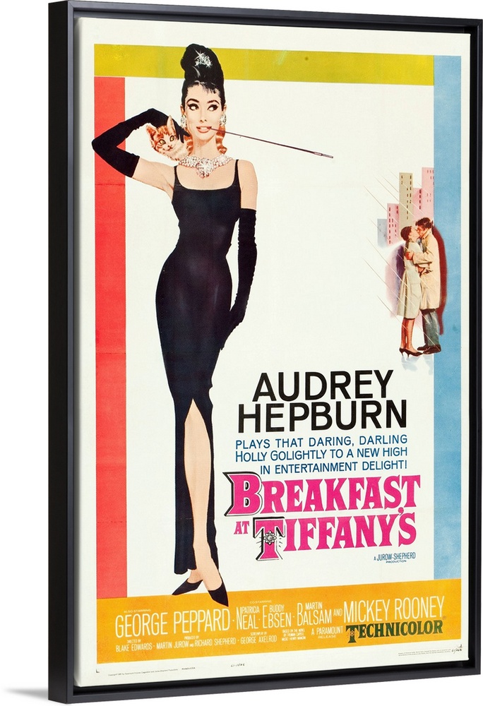 BREAKFAST AT TIFFANY'S, poster, Audrey Hepburn, George Peppard, 1961.