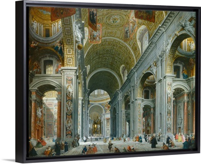 Interior of Paint Peter's, Rome, by Giovanni Paolo Panini, 1754