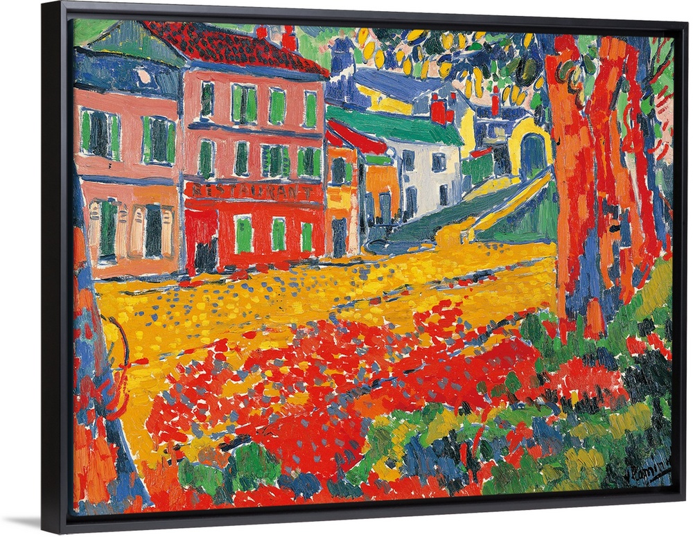 Restaurant La Machine at Bougival, by Unknown Artist, 1905 about, 20th Century, oil on canvas, cm 60 x 81,5 - France, Ile ...