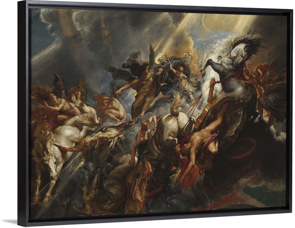 The Fall of Phaeton, by Peter Paul Rubens, 1605-06, Flemish painting, oil on canvas. Phaeton, wrecks Apollo's Sun Chariot,...