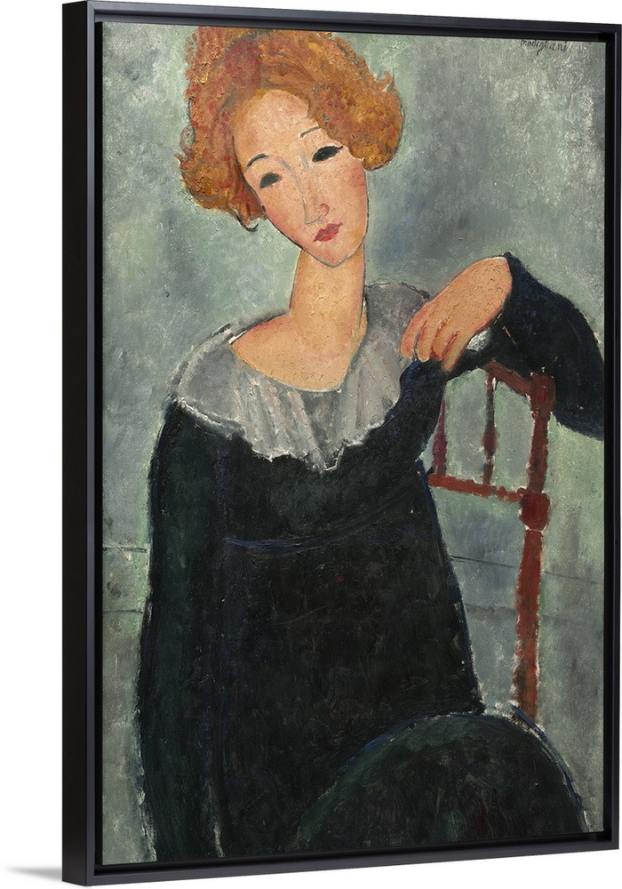 Woman with Red Hair, by Amedeo Modigliani, 1917, Italian painting, oil on canvas. This is one of several 1917 portraits, p...