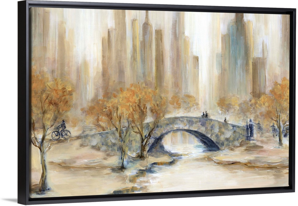 Abstract painting of Central Park, NYC in Autumn.