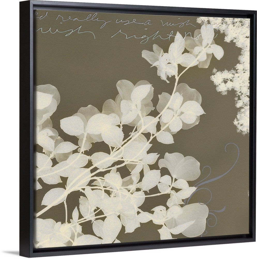 Big square shaped canvas illustration consisting of flowers and inspirational text.
