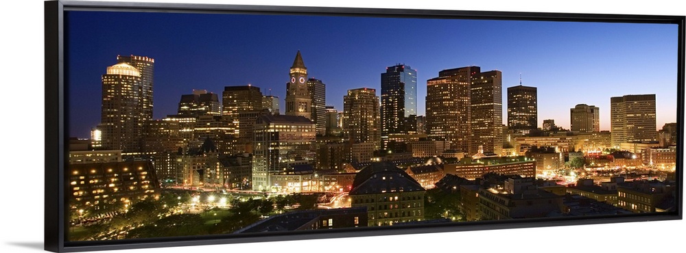 Boston skyline at dusk