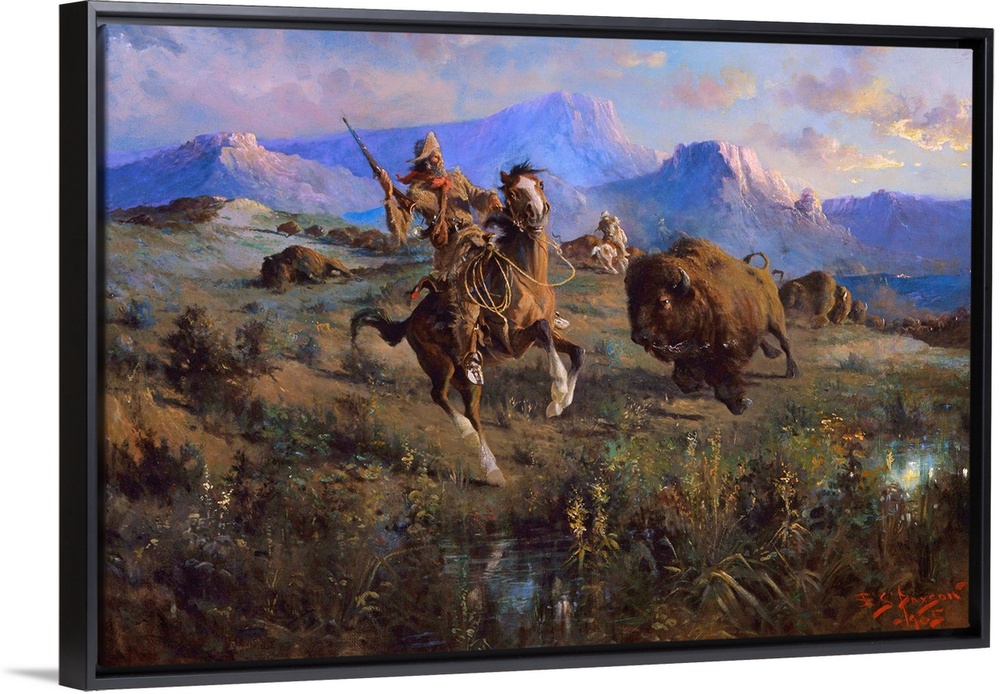 Edgar Samuel Paxson (American, 1852-1919), Buffalo Hunt, 1905, oil on canvas, Buffalo Bill Historical Center, Cody, Wyoming.