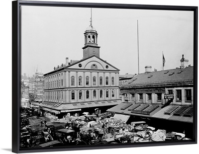 Carts And Wagons In Front Of Faneuil Hall