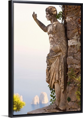 Close-up of a statue of Emperor Augustus, Monte Solaro, Capri, Campania, Italy