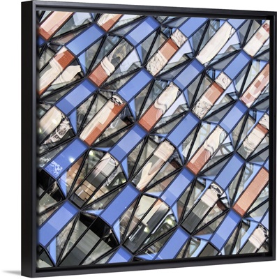 Glass and metal architectural detail.