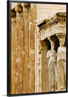 Greece, Athens, Acropolis, Caryatids on Erechtheum
