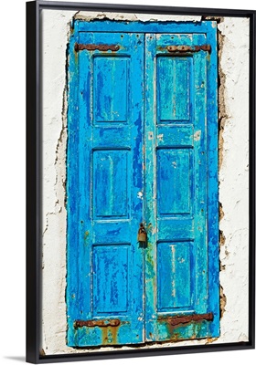 Greece, Cyclades Islands, Mykonos, Old blue door