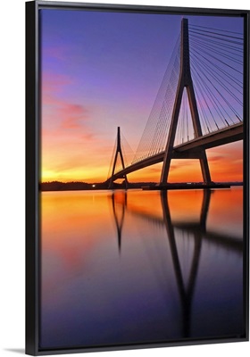 Guadiana Bridge over sunset, Ayamonte, Huelva.