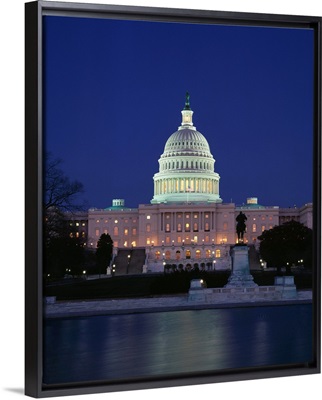 Illuminated Capitol At Night, Washington D.C.