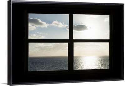 Miami Beach. Art Deco window over the ocean.