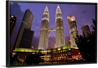 Petronas Twin Towers and Suria KLCC Shopping Complex, Kuala Lumpur, Malaysia.