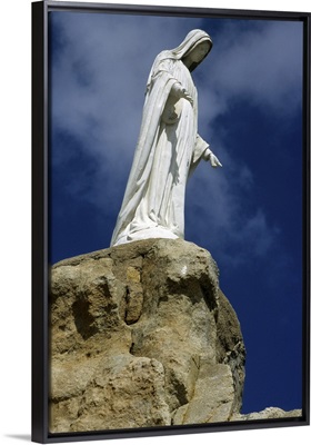 Statue on a rock, Corsica island, France