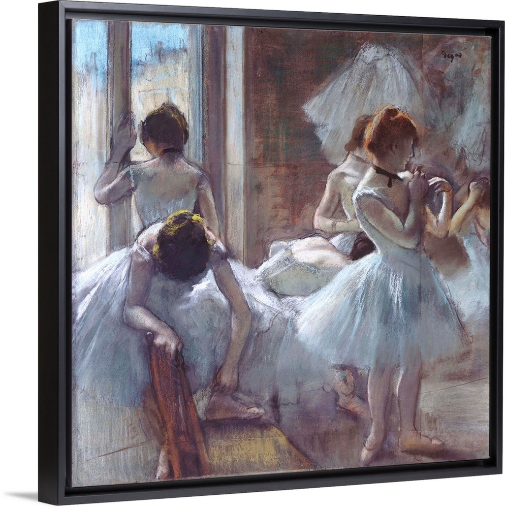 Edgar Degas, The Ballet Class, oil on canvas, 1871-4, 85 x 75 cm (33.5 x 29.5 in), Musee d'Orsay, Paris.