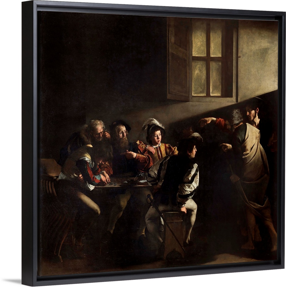 The calling of St. Matthew - Painting by Michelangelo Merisi, called Caravaggio (1571-1610), oil on canvas, 1599-1600 (322...