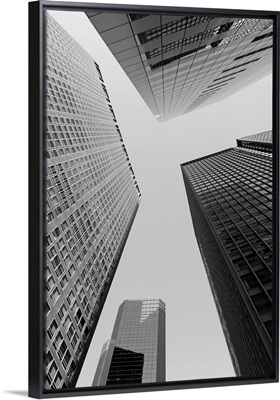 Upward View of Office Buildings in Lower Manhattan's Financial District, New York City