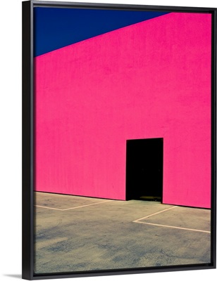 Pink Wall Black Door