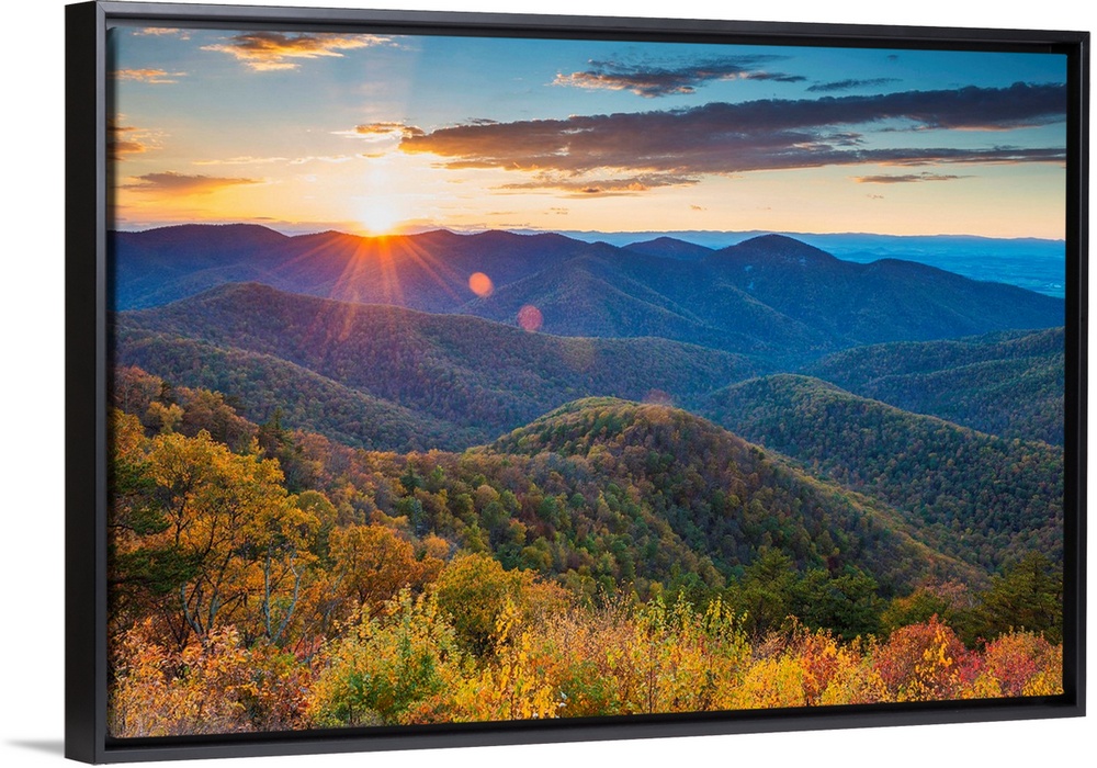 Autumn Sunset, Blue Ridge Mountains, Shenandoah National Park, Virginia, Usa