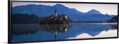 Bled Island with the Church of the Assumption and Bled Castle, Slovenia