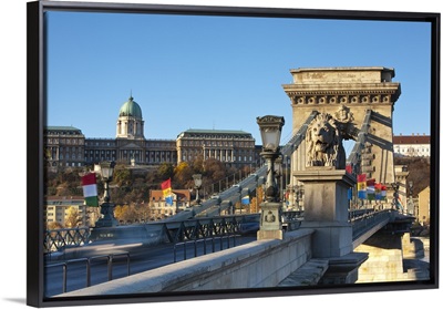 Chain Bridge and Royal Palace on Castle Hill, Budapest, Hungary