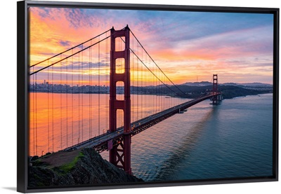 Golden Gate Bridge During Sunrise, Marin County, San Francisco, Northern California, USA