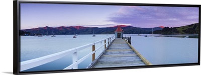 Historic wharf, Akaroa, Banks Peninsular, South Island, New Zealand