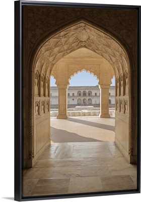 India, Uttar Pradesh, Agra, Agra Fort, view of the Anguri Bagh gardens
