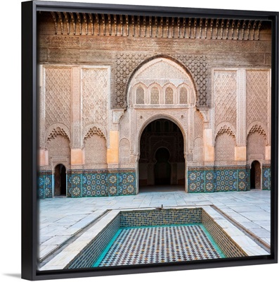 Interior courtyard of Ben Youssef Madrasa, 16th century Islamic college