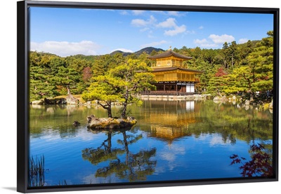 Japan, Kyoto, Kinkaku-ji, -The Golden Pavilion officially named Rokuon-ji
