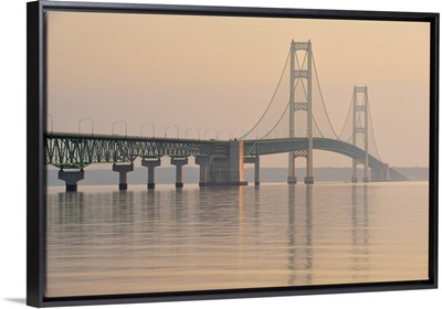 Mackinac Bridge Across The Straits Of Mackinac At Dawn, Mackinaw City, Michigan