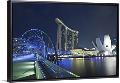 Marina Bay Sands hotel and Helix Bridge, Singapore