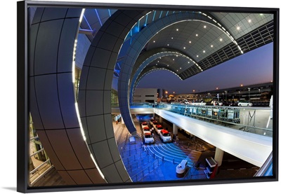 Modern architecture of Terminal 3 of Dubai International Airport, Dubai