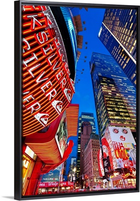 New York City, Manhattan, Times Square, Neon lights of 42nd Street