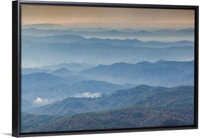 North Carolina, Grandfather Mountain State Park, view of the Blue Ridge Mountains