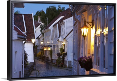 Old wooden buildings, Gamle Stan (old town), Stavanger, Rogaland County, Norway