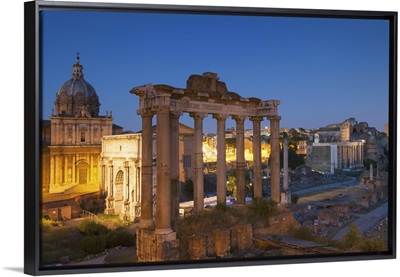 Roman forum at dusk, Rome, Lazio, Italy