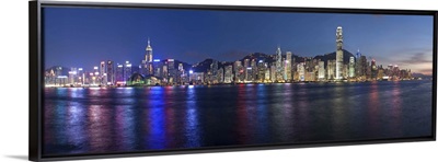 Skyline of Central, Hong Kong Island, from Victoria Harbour, Hong Kong, China, Asia