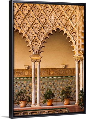 Spain, Andalucia Region, Seville Province, Seville, The Alcazar, Moorish arches