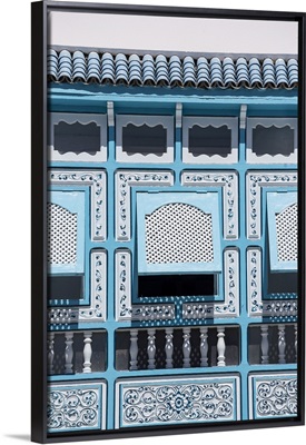 Tunisia, Kairouan, Madina, Decorative Blue Window, Decorative