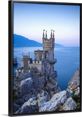 Ukraine, Crimea, Yalta, Gaspra, The Swallow's Nest castle perched on Aurora Clff