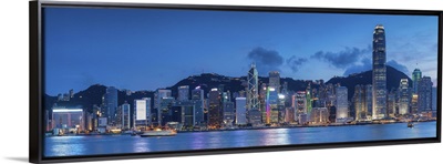 View of Hong Kong Island skyline at sunset, Hong Kong