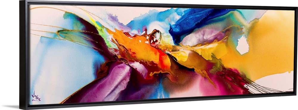 Contemporary abstract painting using a convergence of textures and tones spanning the gamut of color.