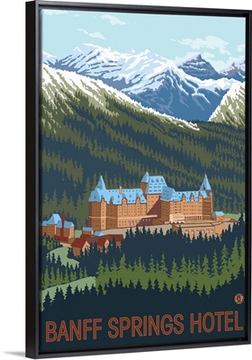 Banff, Canada - Banff Springs Hotel: Retro Travel Poster