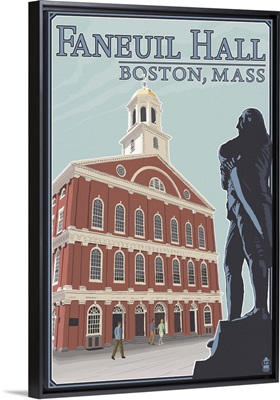 Faneuil Hall - Boston, MA: Retro Travel Poster